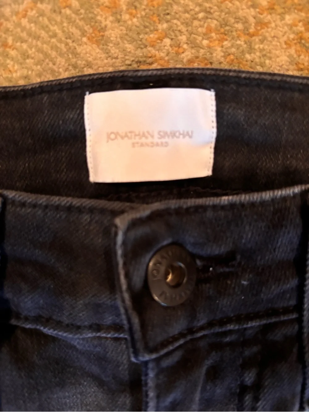 Jonathan Simkhai Standard Jeans Women’s 25 Black Distressed Raw Hem High Rise